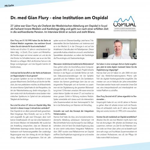 Dr. med Gian Flury – eine Institution am Ospidal
