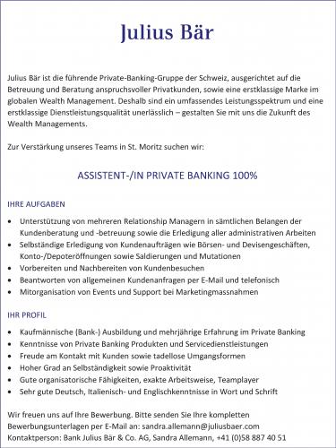 Julius Bär ist die führende Private-Banking-Gruppe der Schweiz, ausgerichtet auf die